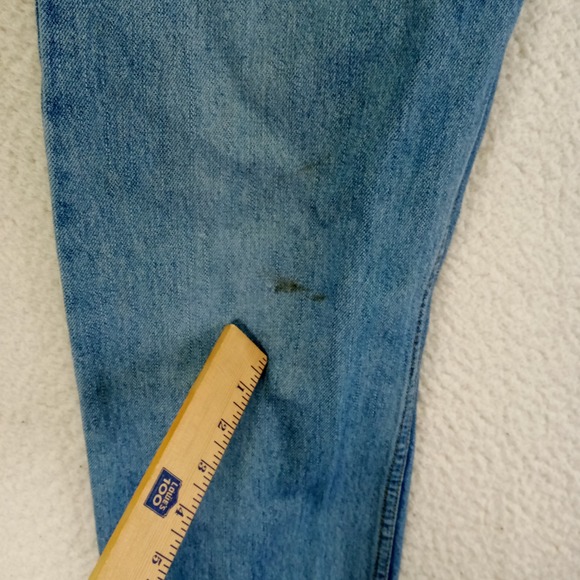 Levi Strauss 505 Regular Fit Mens Jeans Blue Denim W33 L34 Stain - Picture 2 of 10